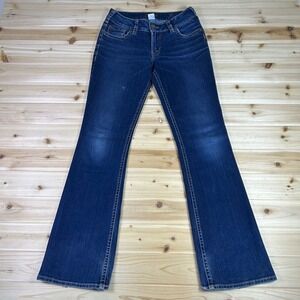 Silver Jeans Womens 26x32 Suki Low Rise Boot Cut Denim Blue Jeans